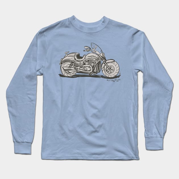 Motorcycle Sketch 1 Long Sleeve T-Shirt by Mason Comics